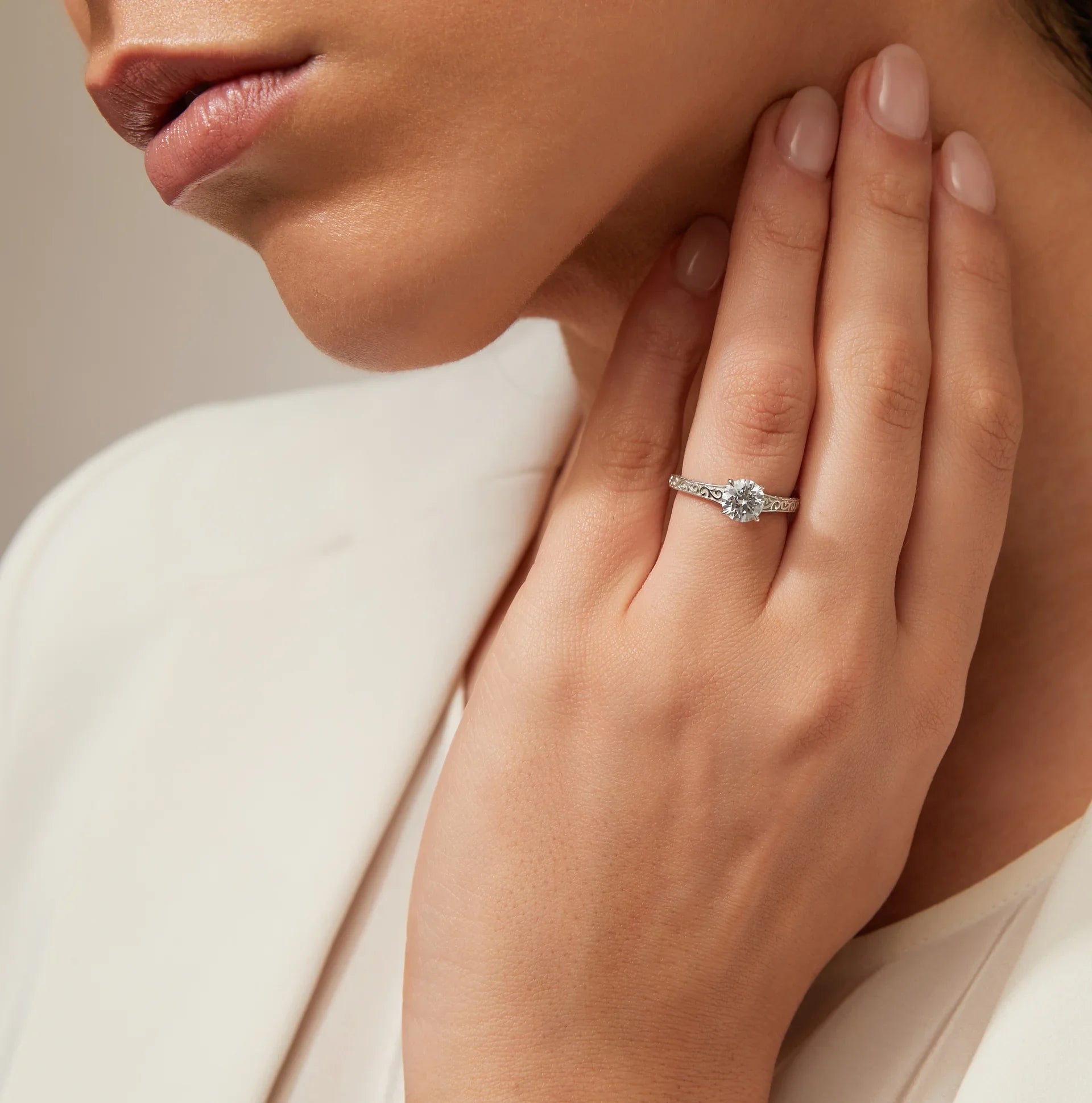 Grace - Round Cut Platinum Engagement Ring