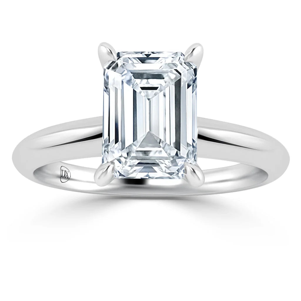 Lucy - Emerald Cut Platinum Engagement Ring