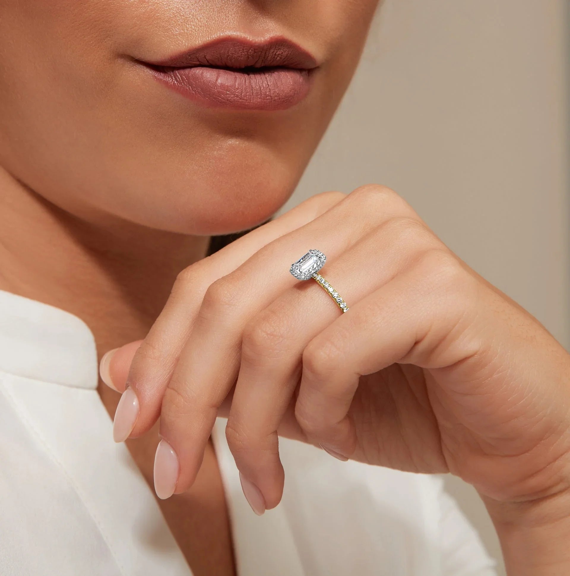 Olivia Molly - Emerald Cut 18ct Yellow Gold Engagement Ring