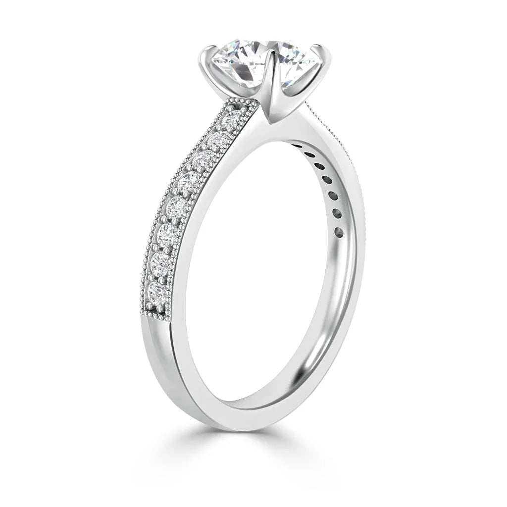 Emma - Round Cut 18ct White Gold Engagement Ring