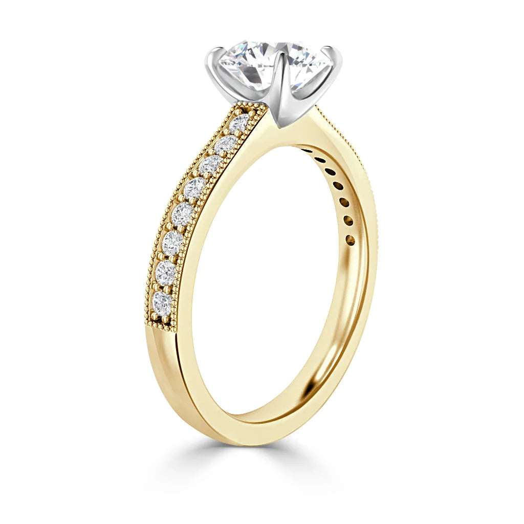 Emma - Round Cut 18ct Yellow Gold Engagement Ring