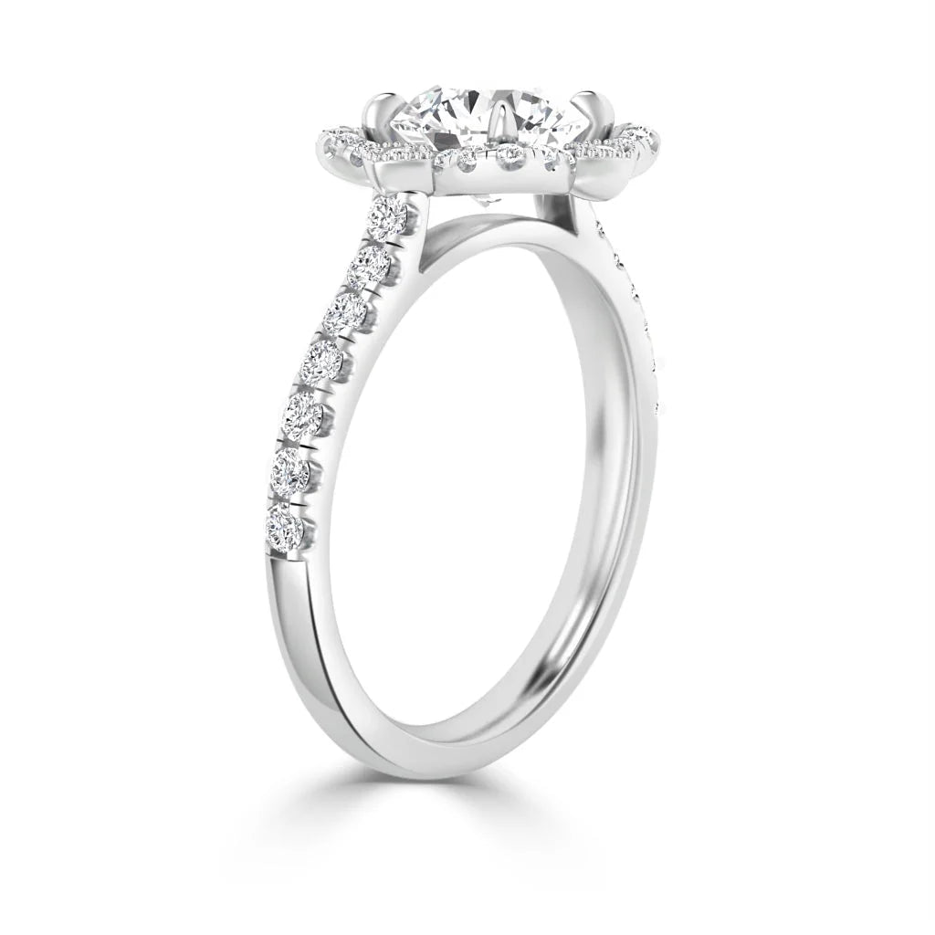Fleur - Round Cut 18ct White Gold Engagement Ring