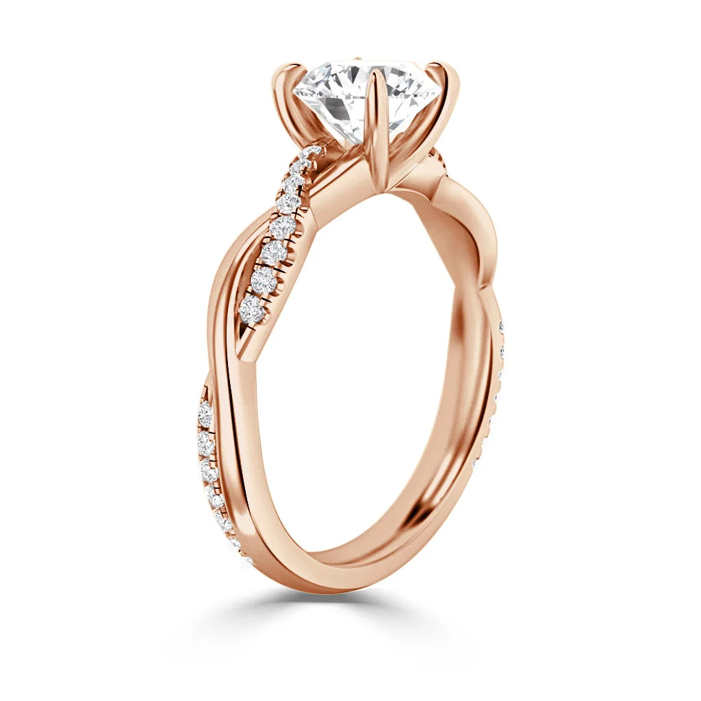 Zinnia - Round Cut 18ct Rose Gold Engagement Ring