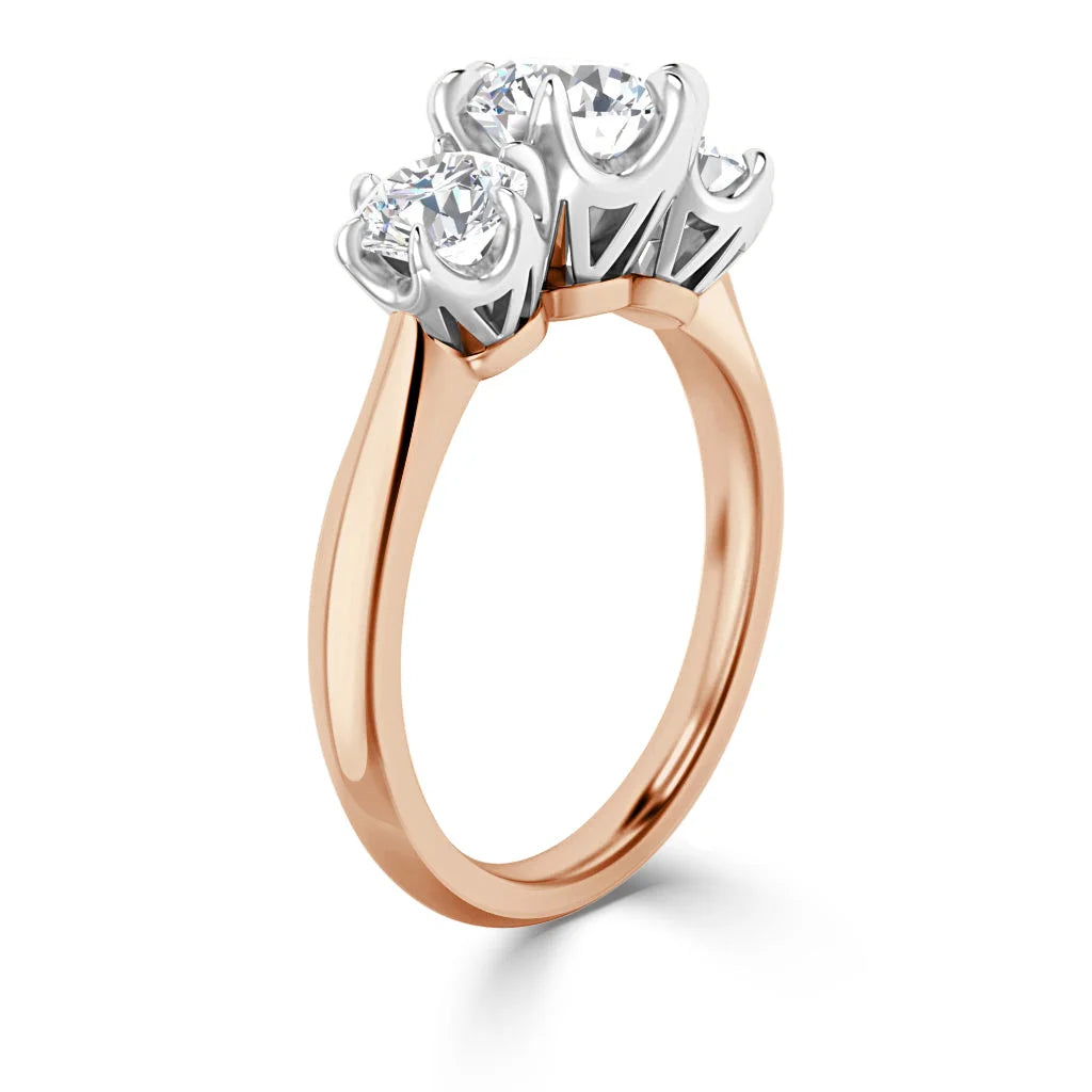 Emily - Round Cut 18ct Rose Gold Engagement Ring