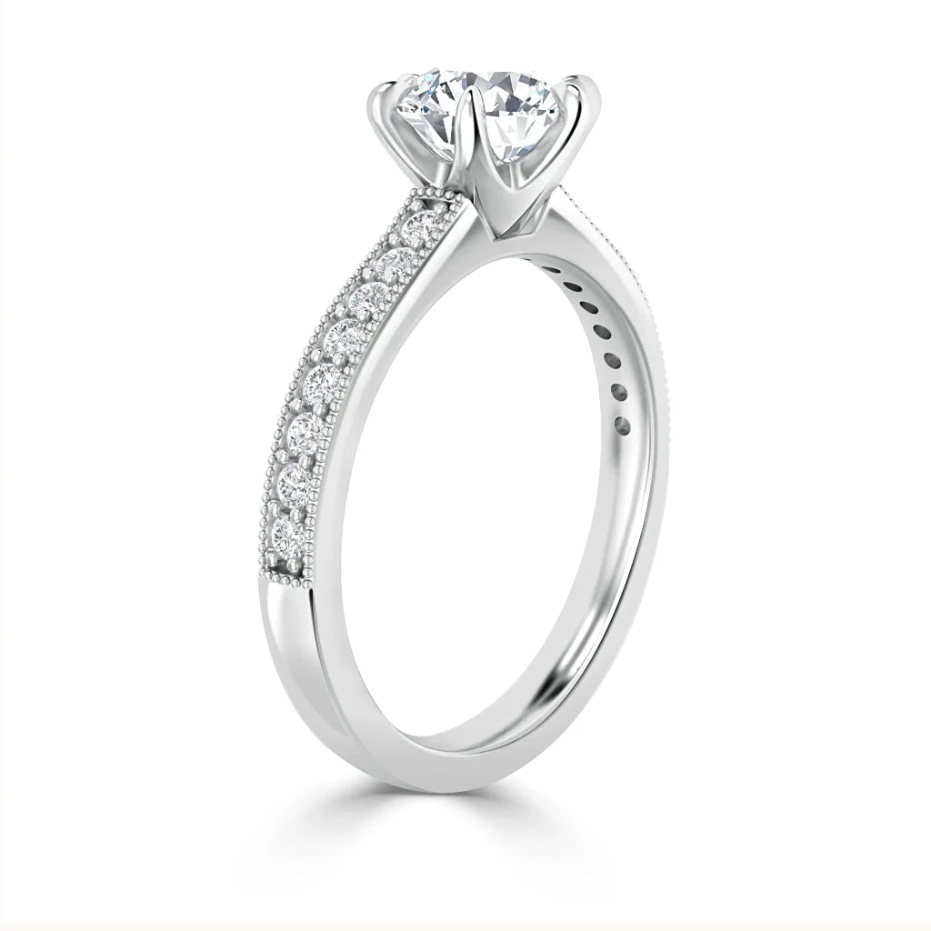Emma - Round Cut Platinum Engagement Ring
