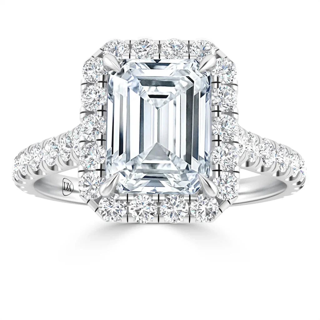 Jasmine - Emerald Cut Platinum Engagement Ring