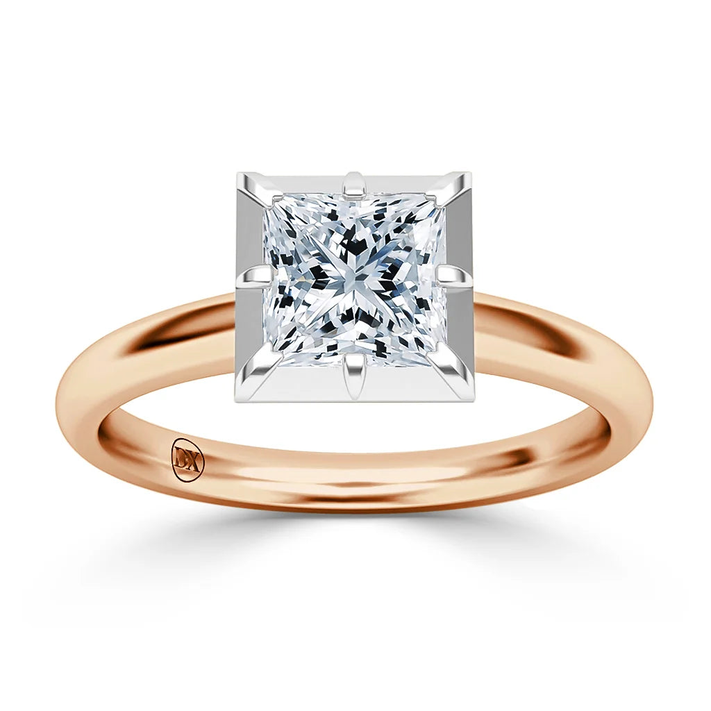 Clementine - Princess Cut 18ct Rose Gold Engagement Ring