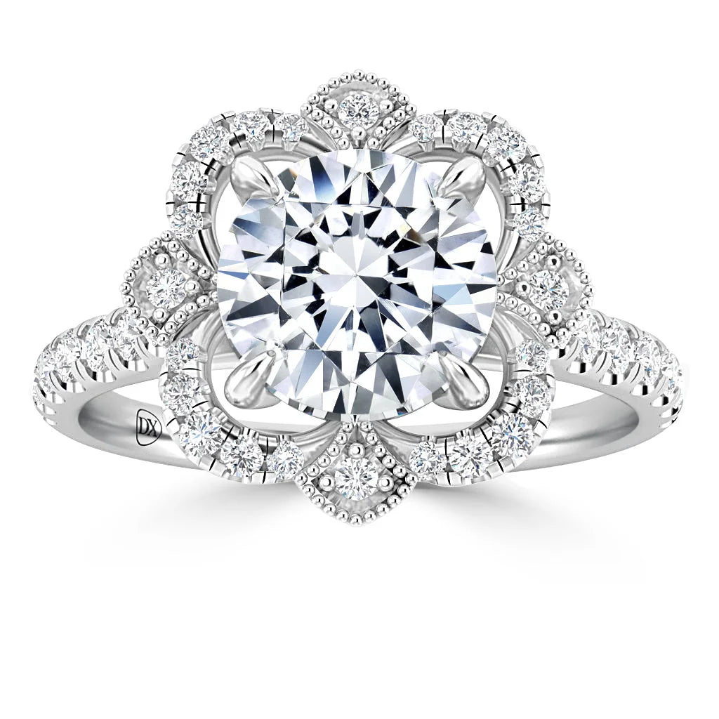 Fleur - Round Cut Platinum Engagement Ring