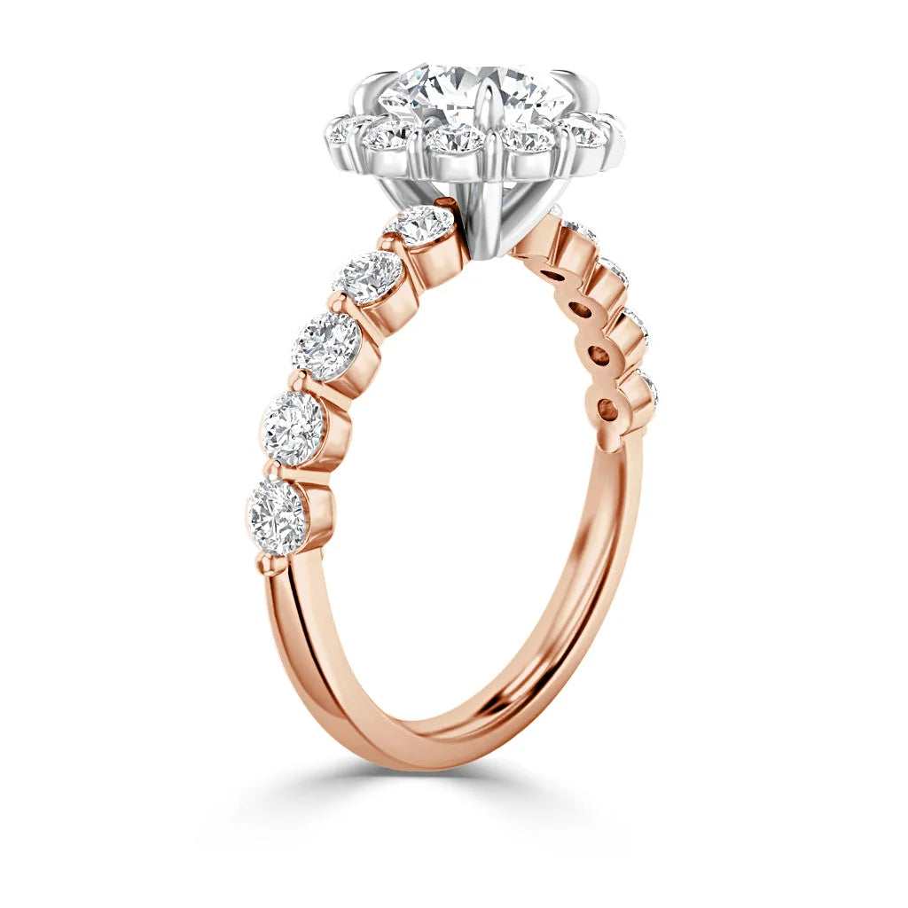 Veronica - Round Cut 18ct Rose Gold Engagement Ring