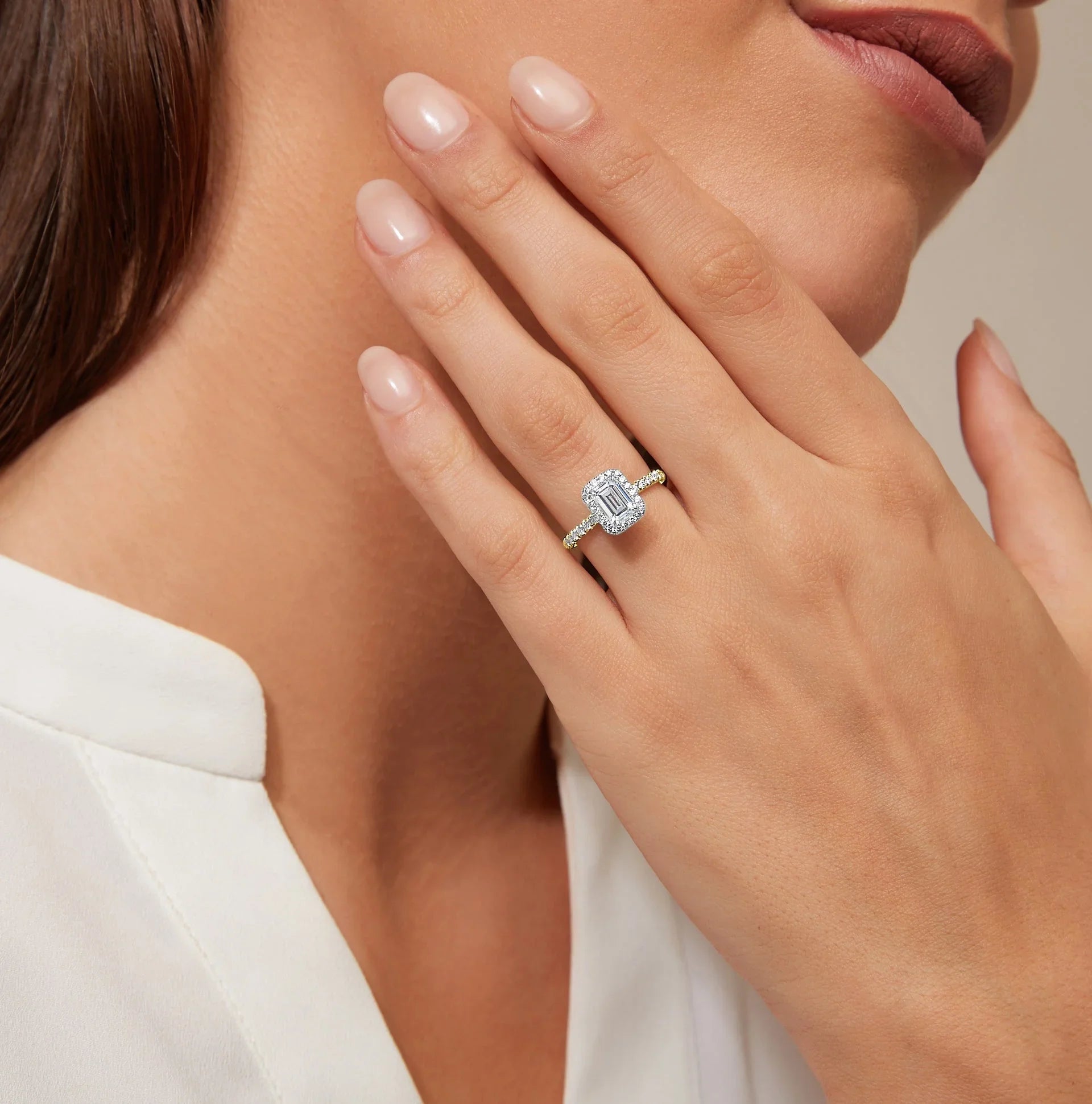 Olivia Molly - Emerald Cut 18ct Yellow Gold Engagement Ring