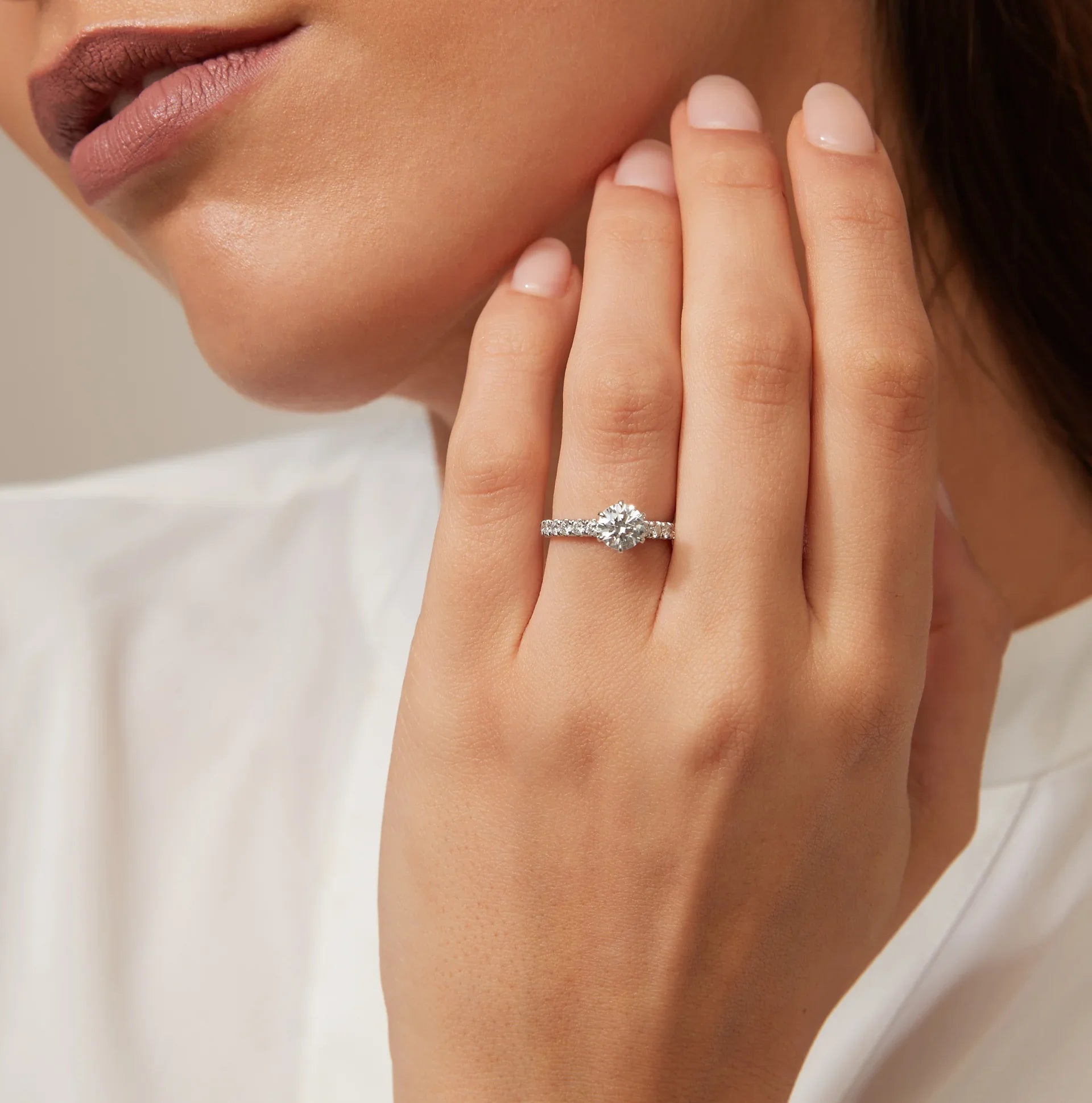 Violet - Round Cut 18ct White Gold Engagement Ring