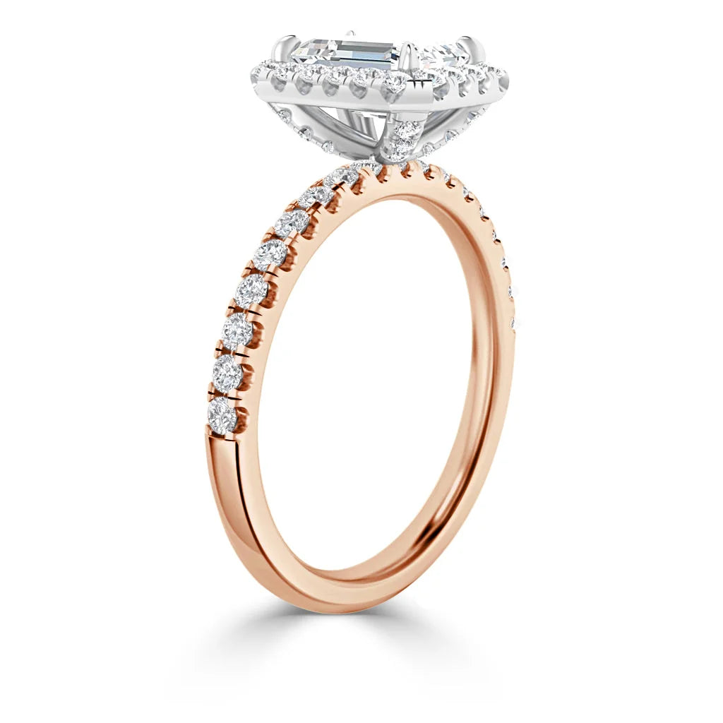 Olivia Molly - Emerald Cut 18ct Rose Gold Engagement Ring