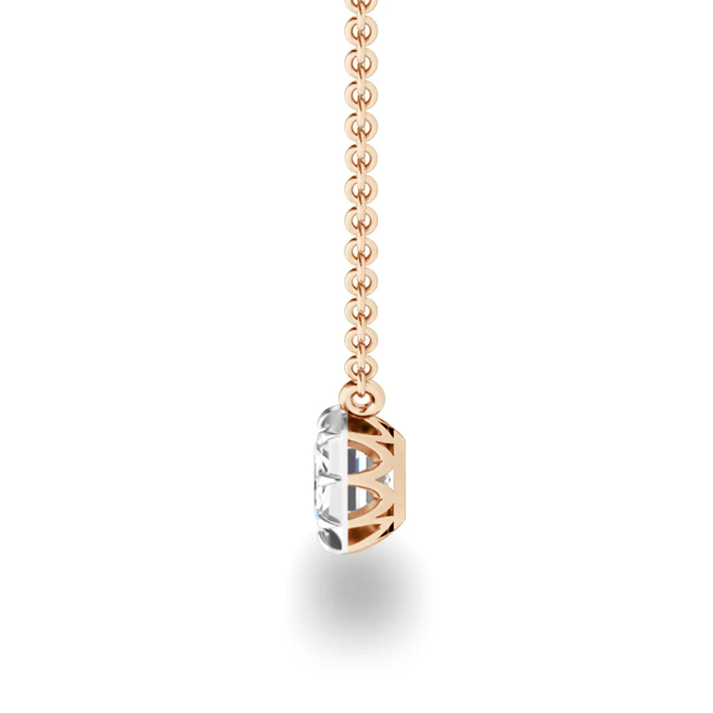 Lottie - Emerald Cut 18ct Rose Gold Necklace