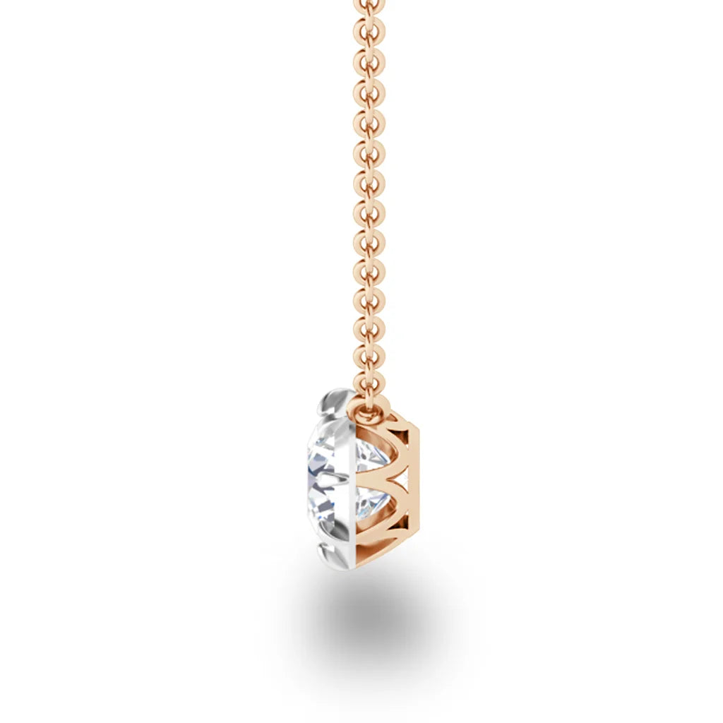 Lottie - Round Cut 18ct Rose Gold Necklace