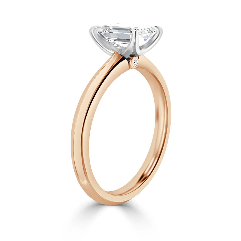 Jessica - Emerald Cut 18ct Rose Gold Engagement Ring