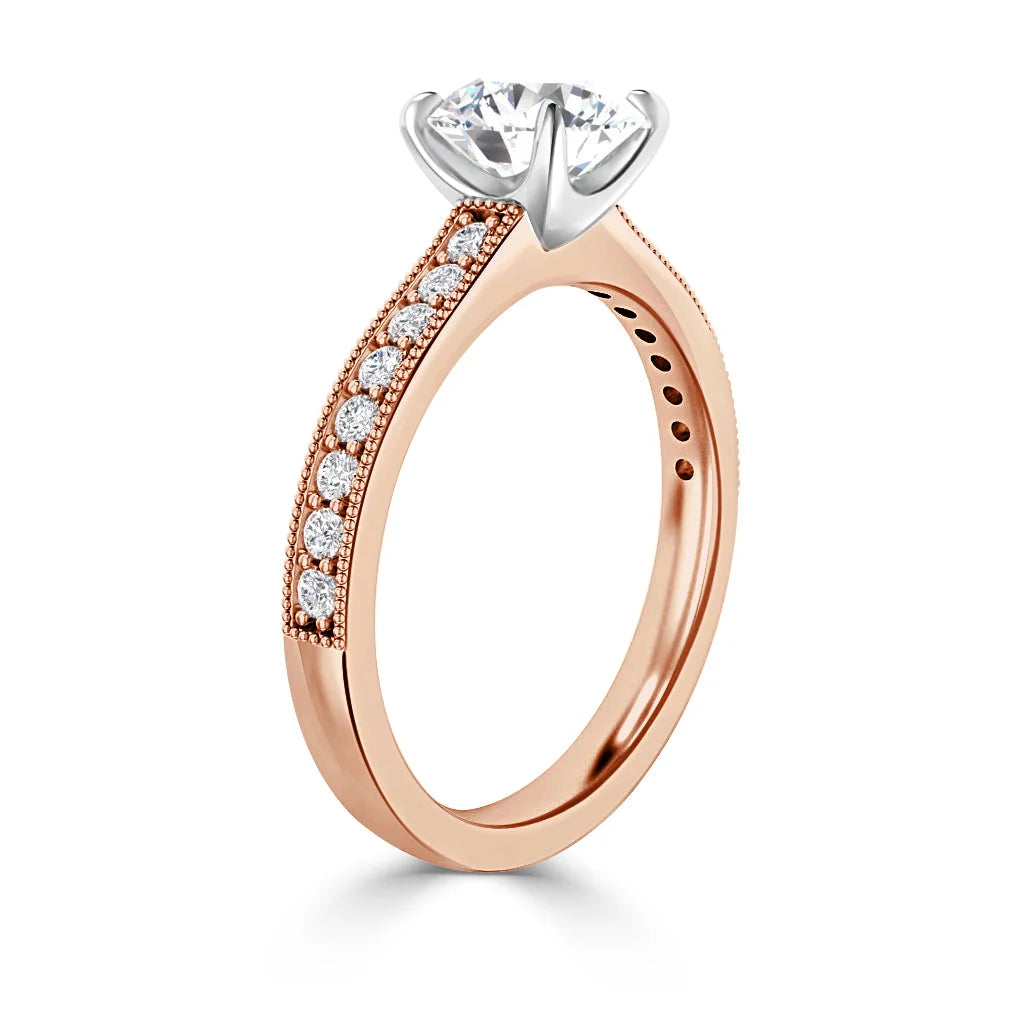 Emma - Round Cut 18ct Rose Gold Engagement Ring