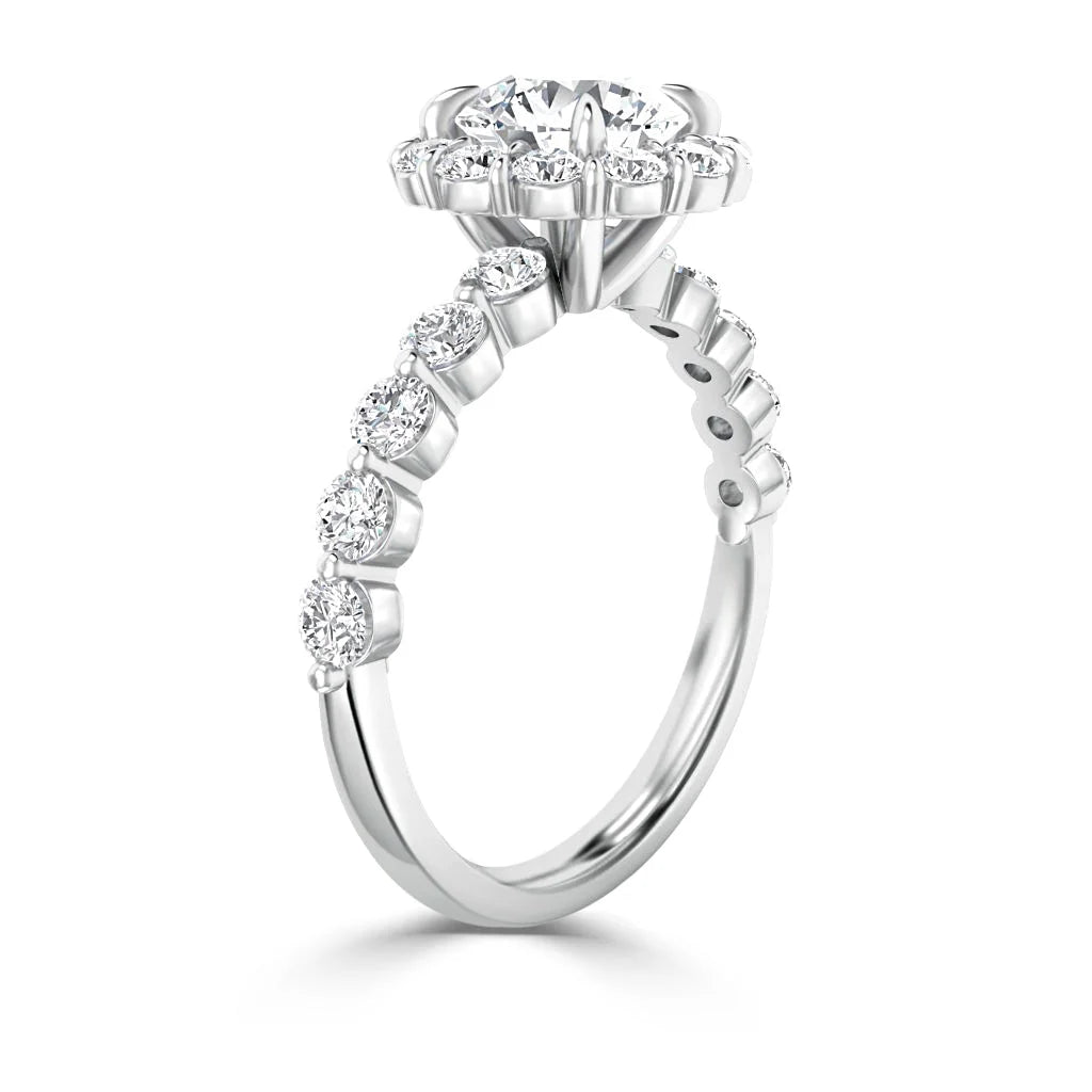 Veronica - Round Cut 18ct White Gold Engagement Ring