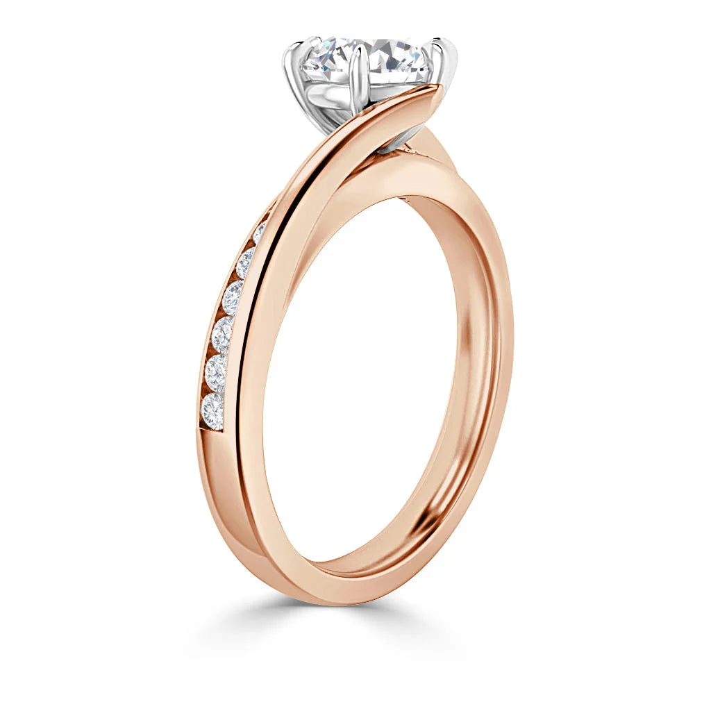 Elise - Round Cut 18ct Rose Gold Engagement Ring