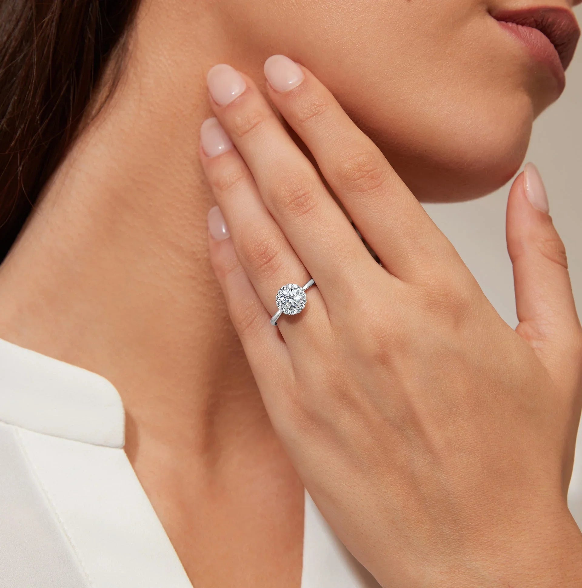 Georgina - Round Cut 18ct White Gold Engagement Ring