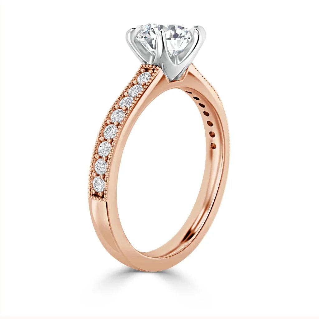 Emma - Round Cut 18ct Rose Gold Engagement Ring