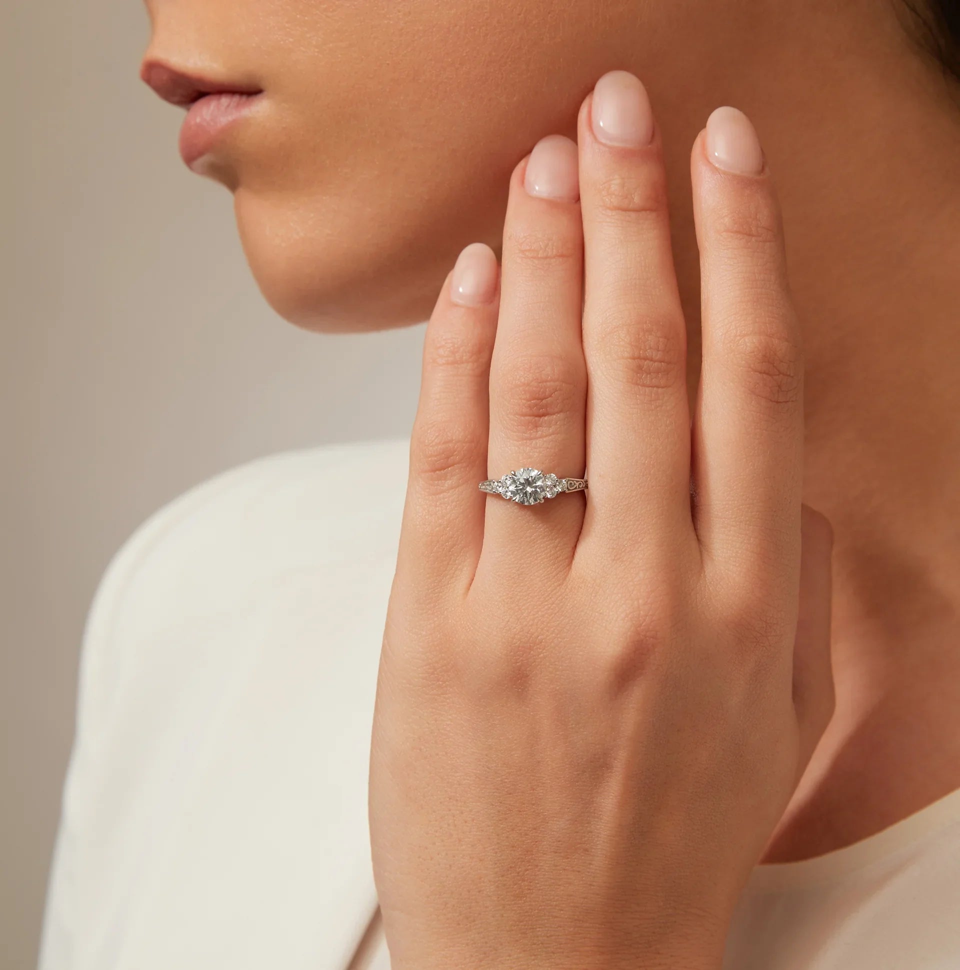 Elizabeth - Round Cut Platinum Engagement Ring