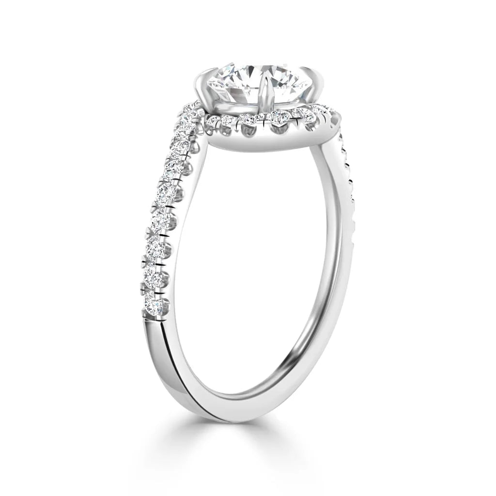 Evelyn - Round Cut Platinum Engagement Ring