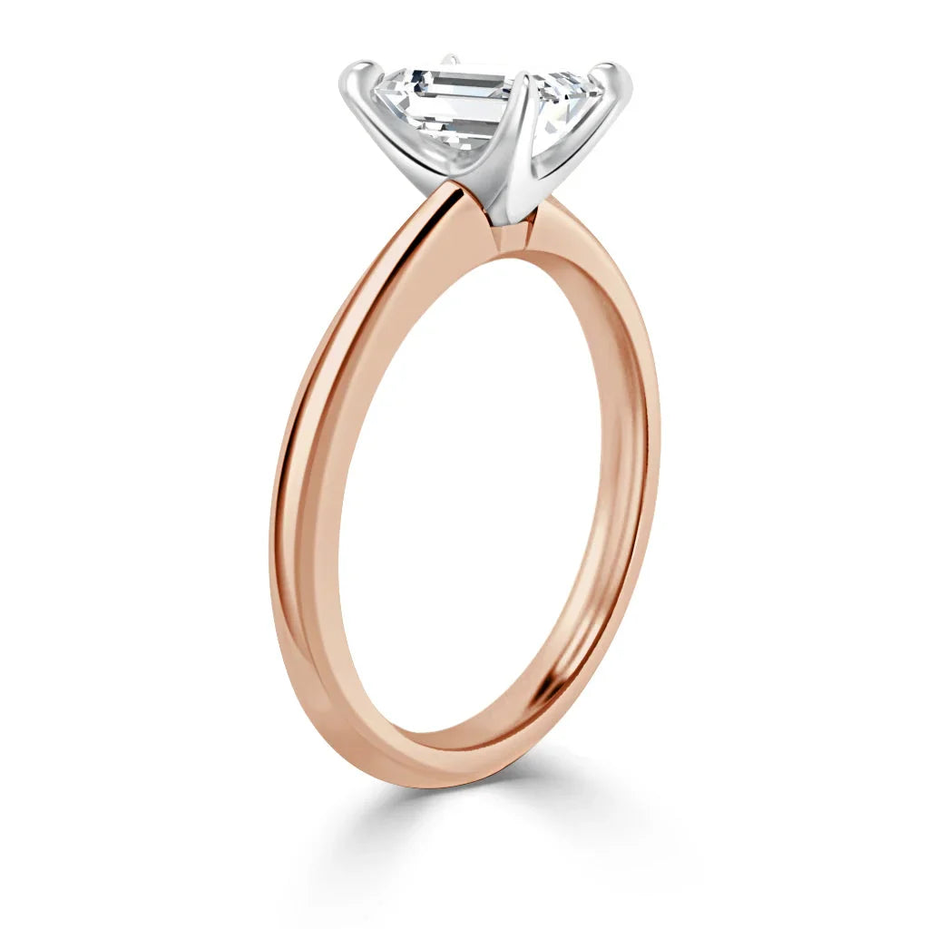 Lucy - Emerald Cut 18ct Rose Gold Engagement Ring