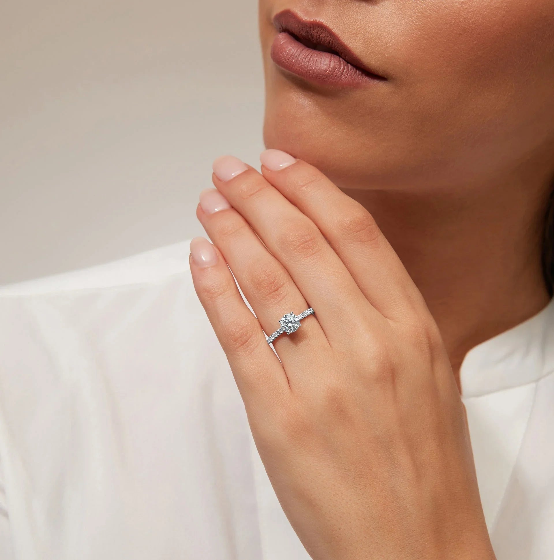 Freya - Round Cut Platinum Engagement Ring