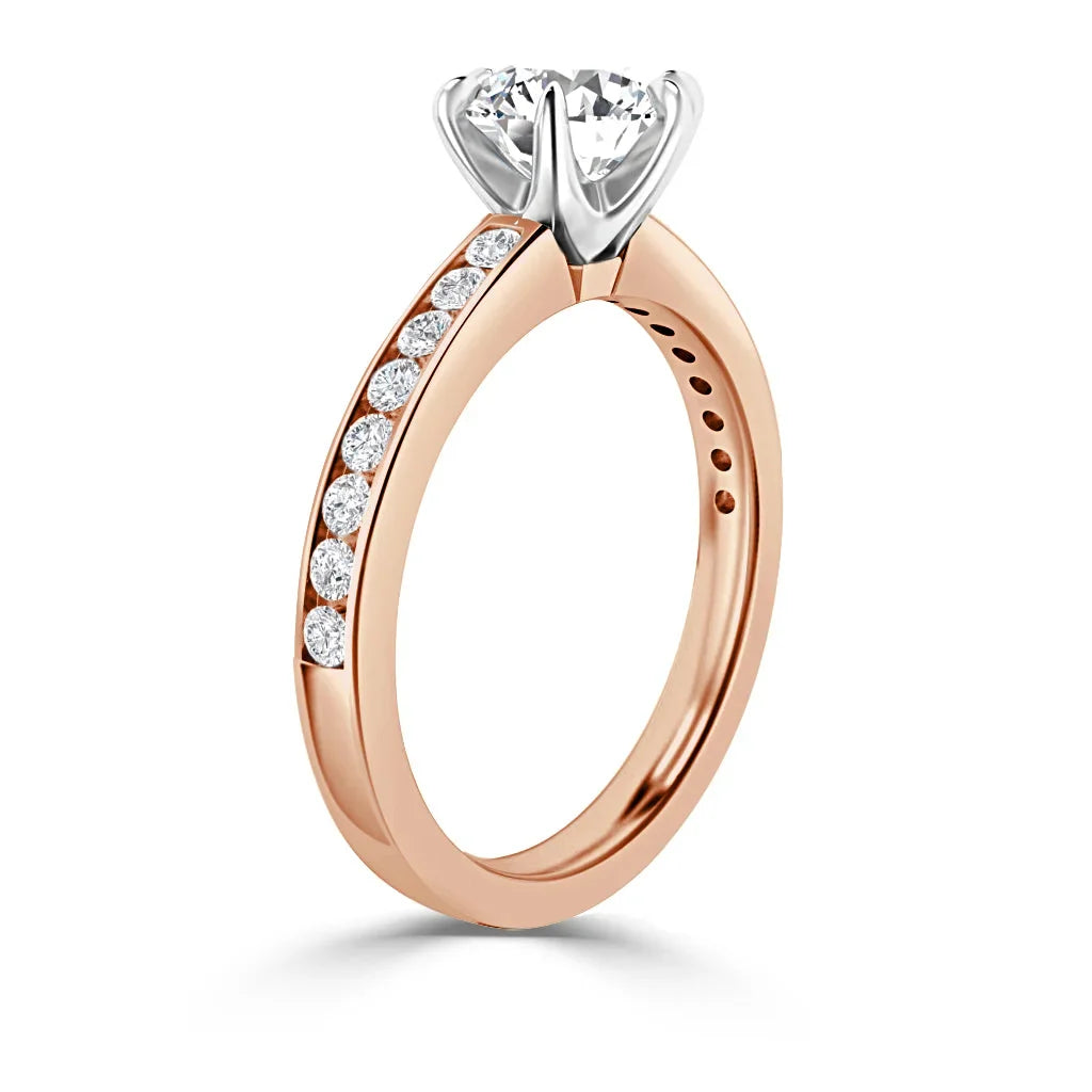 Eva - Round Cut 18ct Rose Gold Engagement Ring