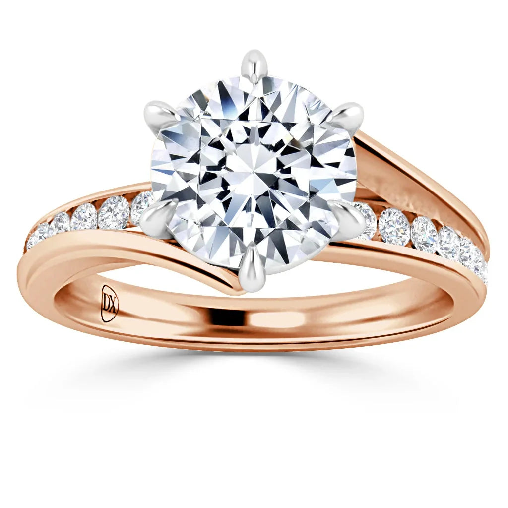 Elise - Round Cut 18ct Rose Gold Engagement Ring