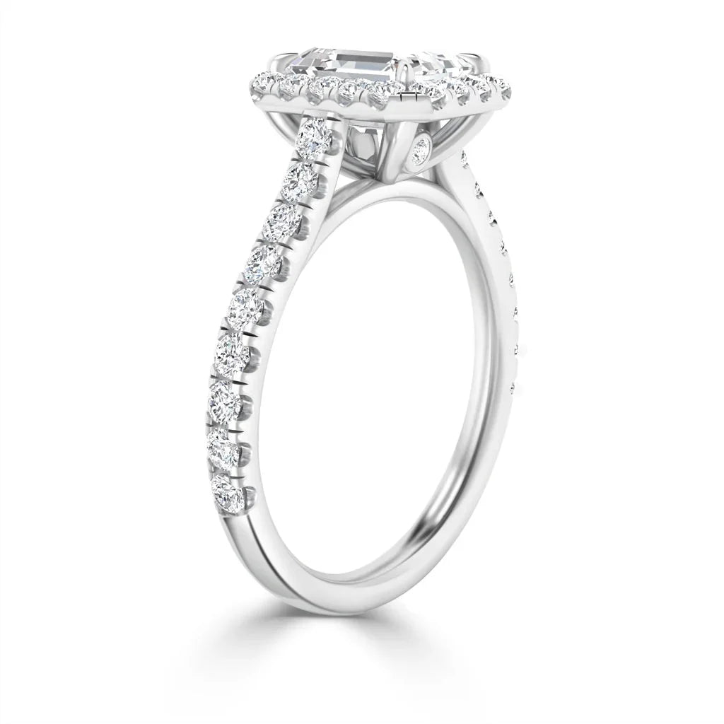 Jasmine - Emerald Cut Platinum Engagement Ring