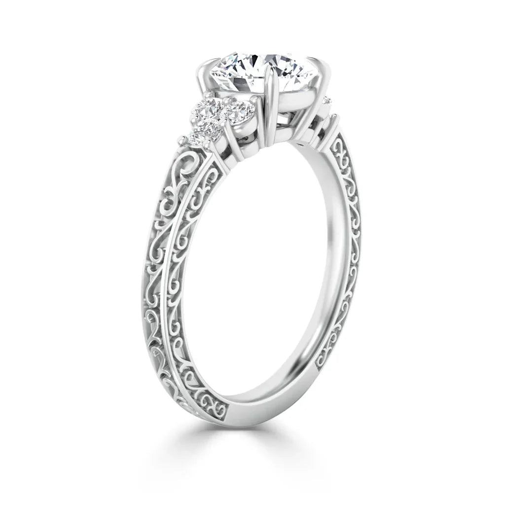 Elizabeth - Round Cut Platinum Engagement Ring