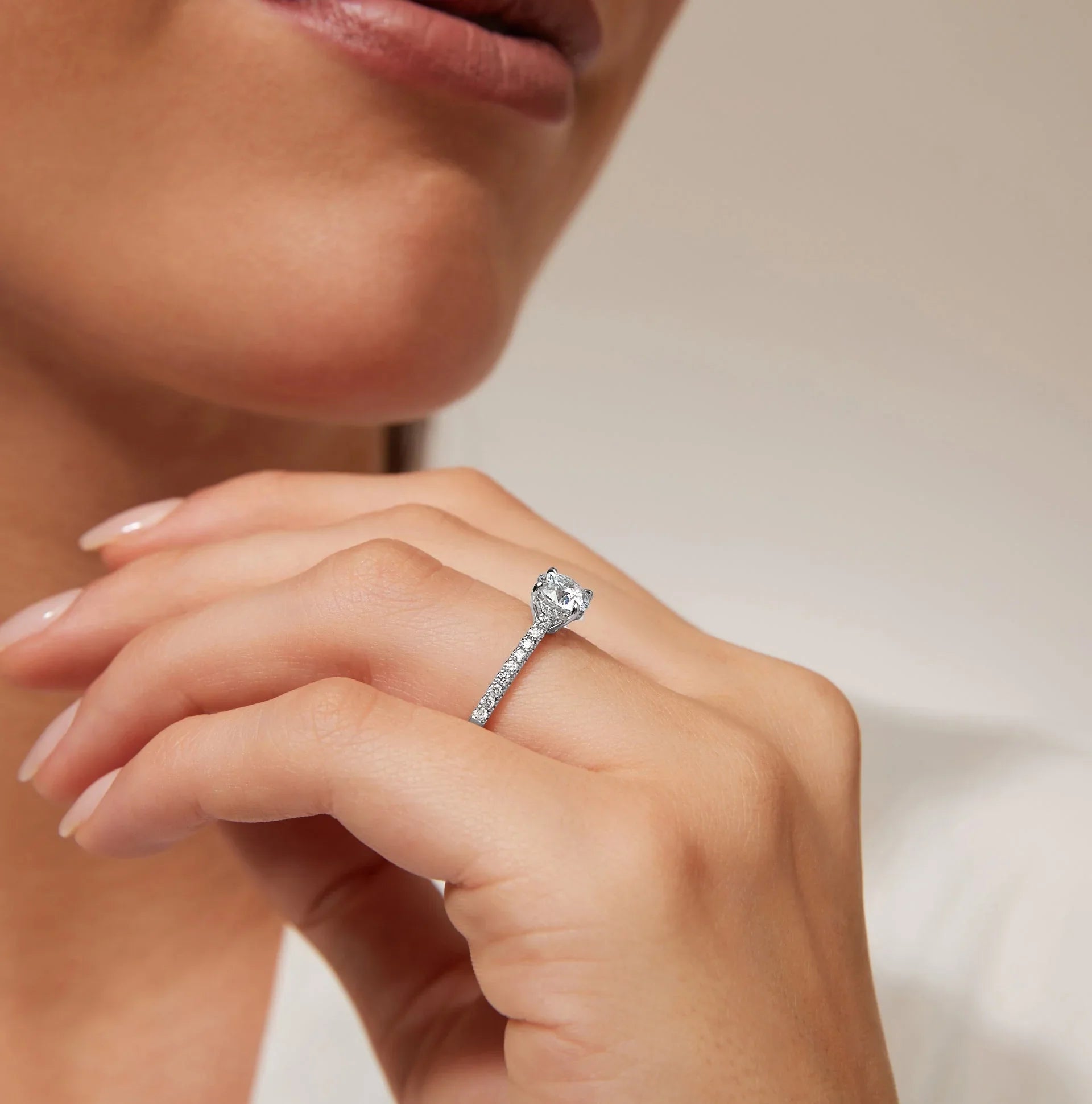 Freya - Round Cut Platinum Engagement Ring