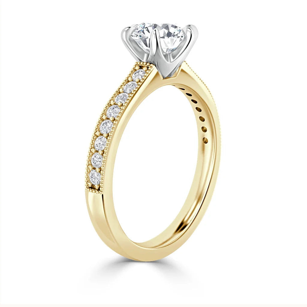Emma - Round Cut 18ct Yellow Gold Engagement Ring