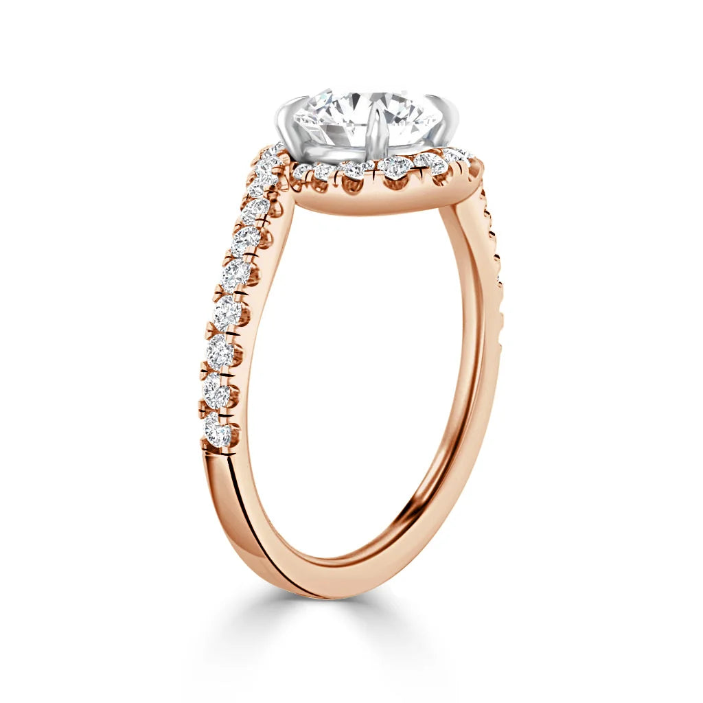 Evelyn - Round Cut 18ct Rose Gold Engagement Ring