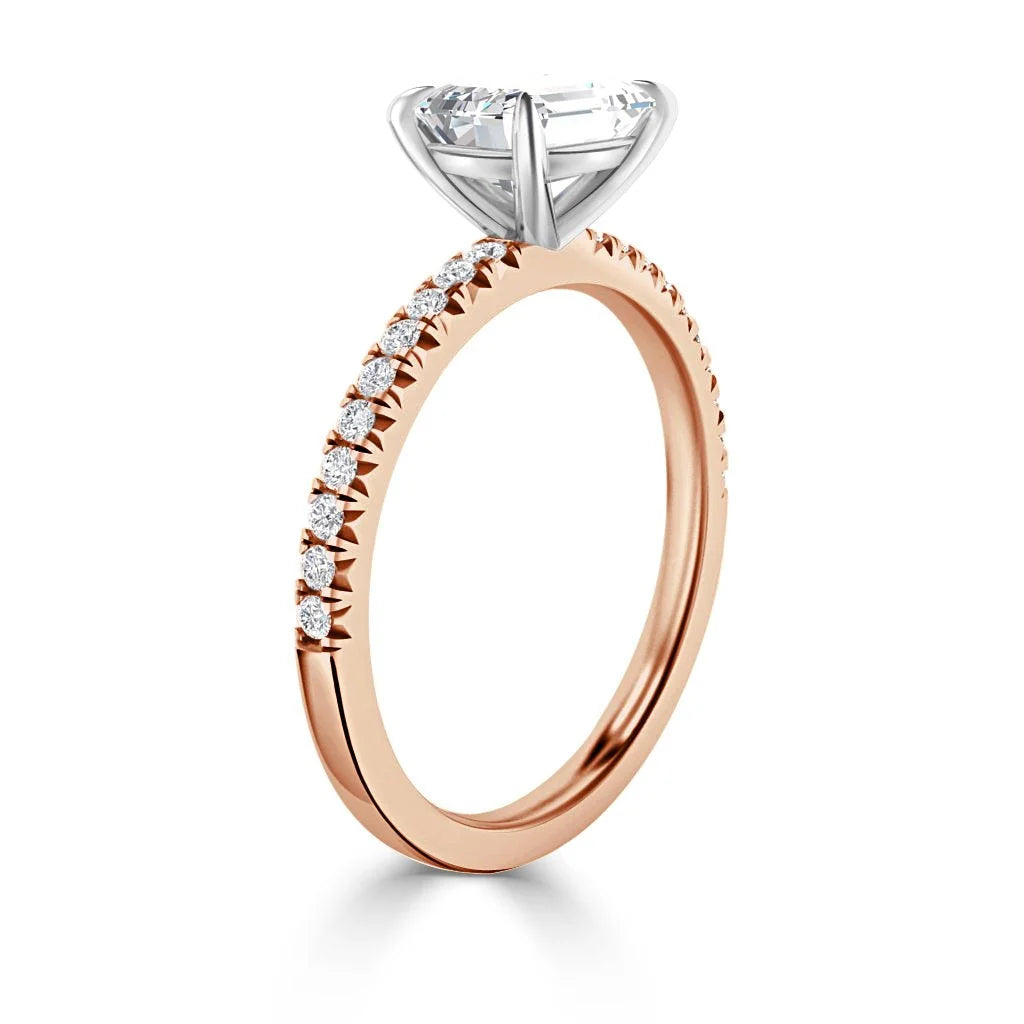Penelope - Emerald Cut 18ct Rose Gold Engagement Ring