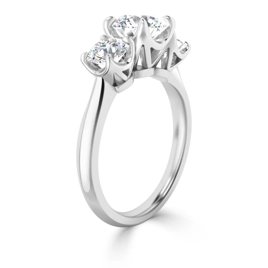 Emily - Round Cut 18ct White Gold Engagement Ring