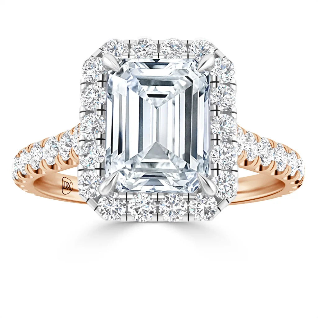 Jasmine - Emerald Cut 18ct Rose Gold Engagement Ring