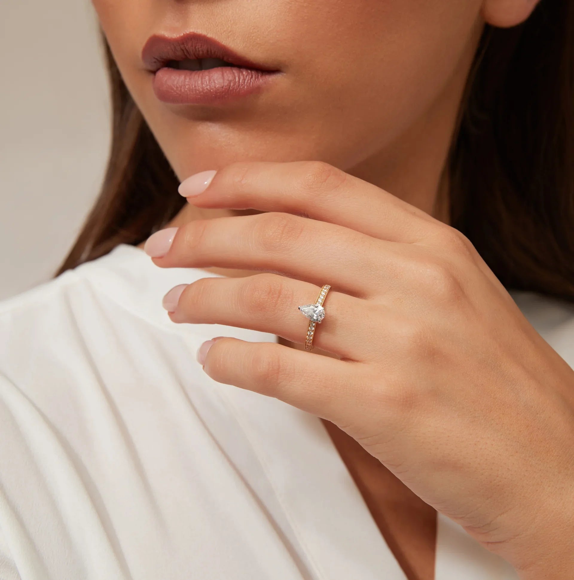 Emma - Pear Cut 18ct Yellow Gold Engagement Ring