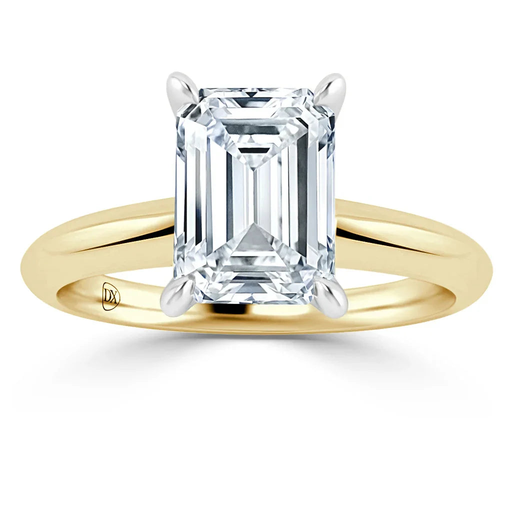 Lucy - Emerald Cut 18ct Yellow Gold Engagement Ring