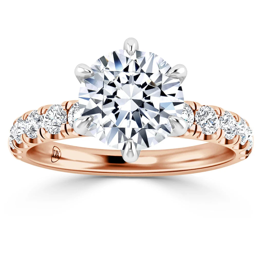 Violet - Round Cut 18ct Rose Gold Engagement Ring