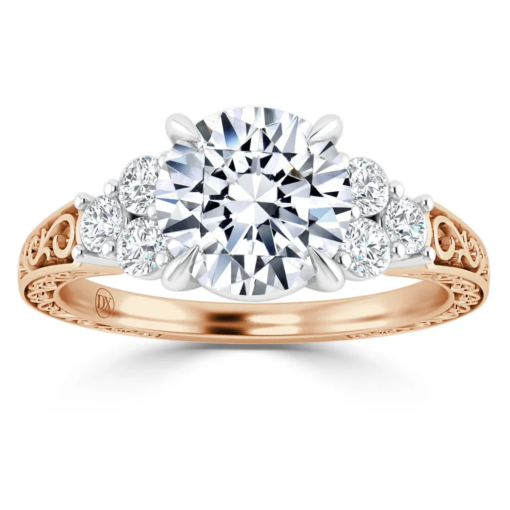 Elizabeth - Round Cut 18ct Rose Gold Engagement Ring