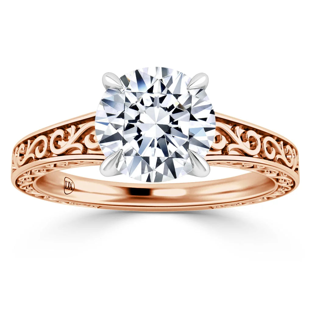 Grace - Round Cut 18ct Rose Gold Engagement Ring