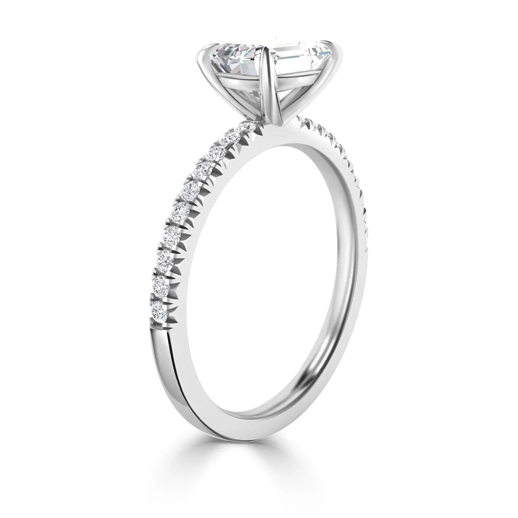 Penelope - Emerald Cut Platinum Engagement Ring