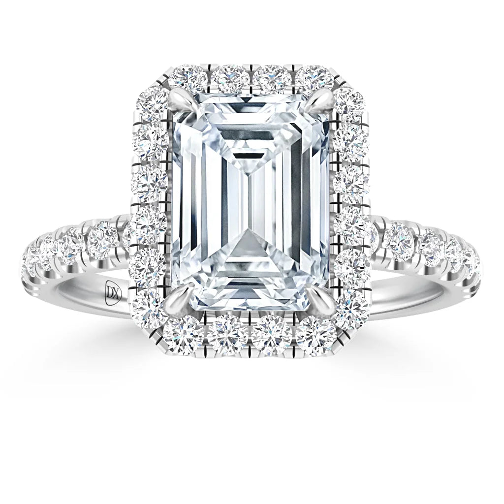 Olivia Molly - Emerald Cut Platinum Engagement Ring