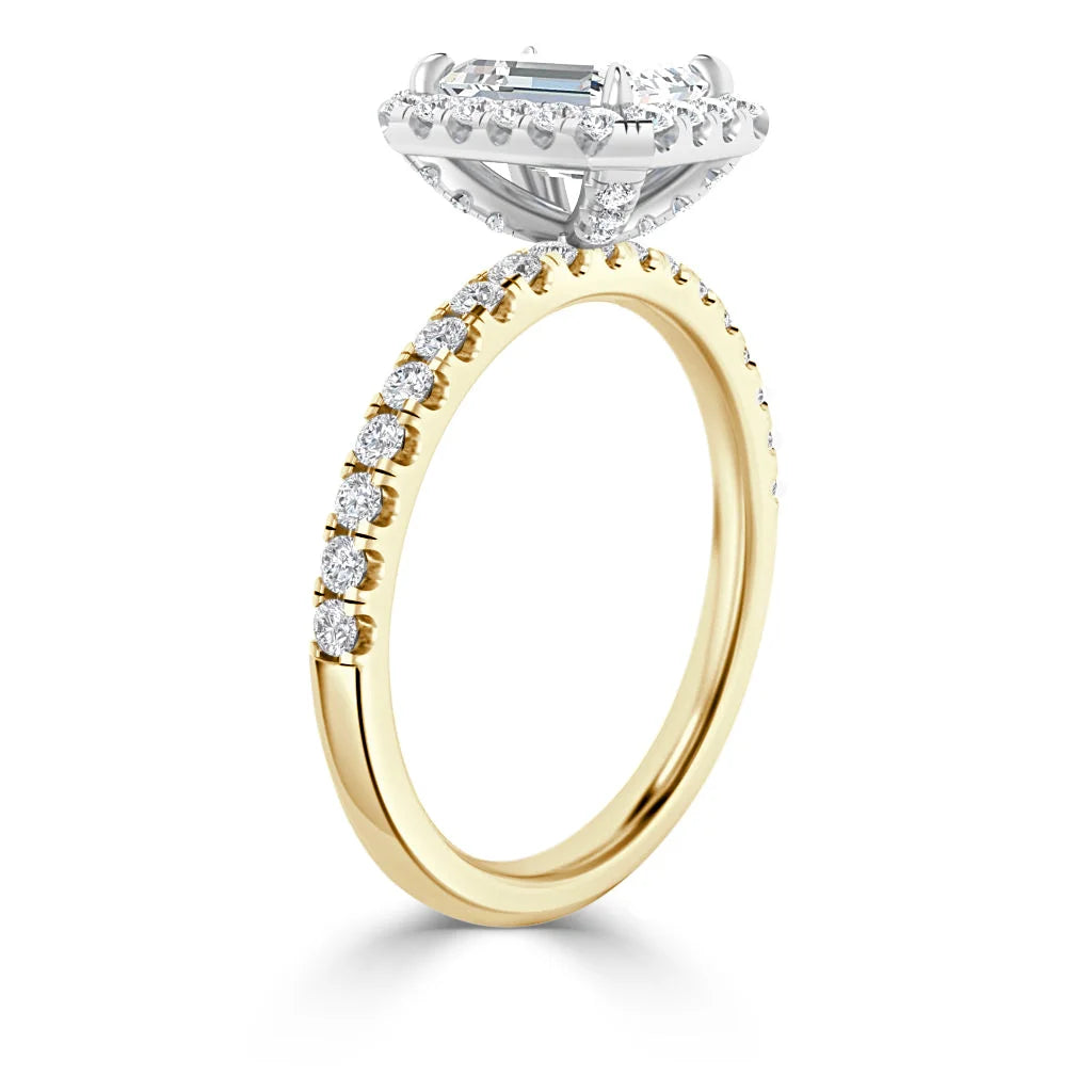 Olivia Molly - Emerald Cut 18ct Yellow Gold Engagement Ring