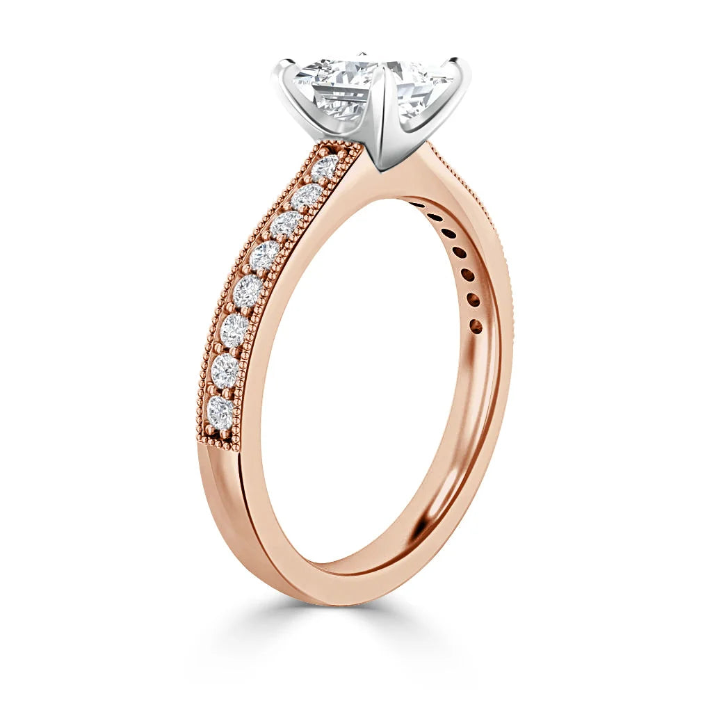 Emma - Princess Cut 18ct Rose Gold Engagement Ring