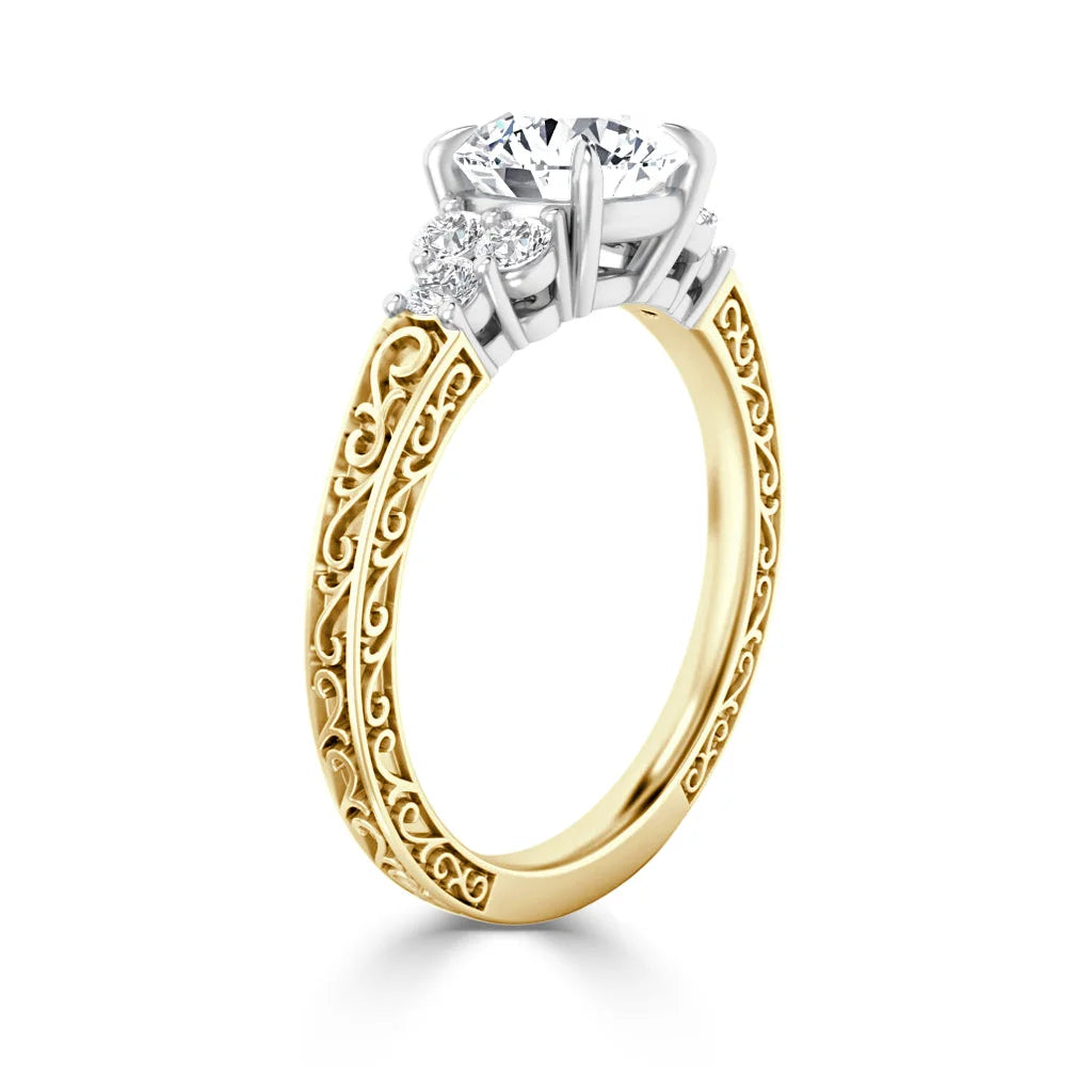 Elizabeth - Round Cut 18ct Yellow Gold Engagement Ring