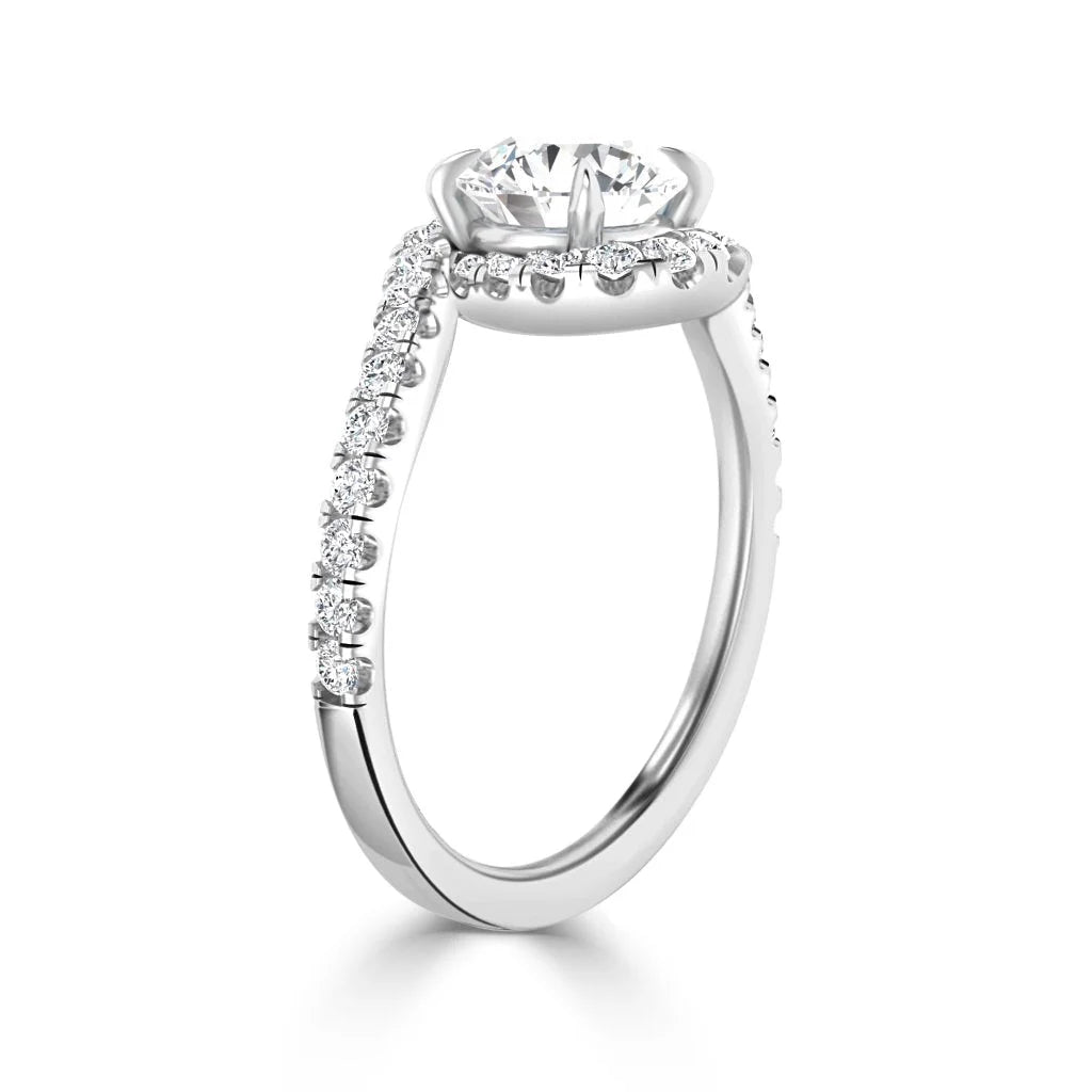 Evelyn - Round Cut 18ct White Gold Engagement Ring