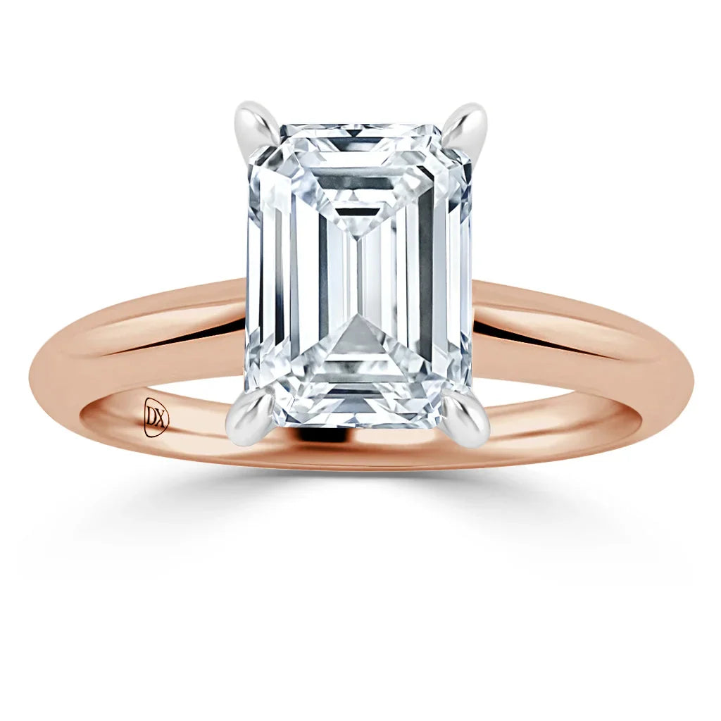 Lucy - Emerald Cut 18ct Rose Gold Engagement Ring